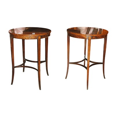 Lot 189 - Pair of George III Style Inlaid Mahogany Side...