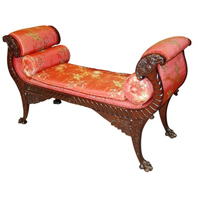 Lot 190 - Classical Mahogany Bench Length 47 inches.