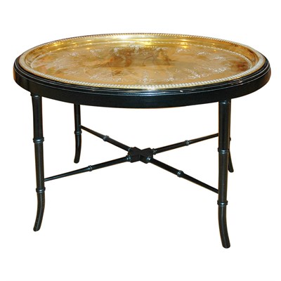 Lot 169 - Regency Style Metal Tray on Stand Height 17...