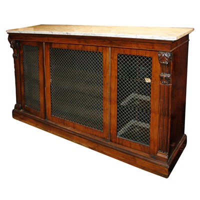 Lot 187 - Regency Style Marble Top Rosewood Credenza...