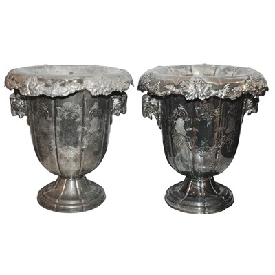 Lot 328 - Pair of George III Style Silver Plated Wine...
