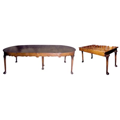 Lot 112 - George II Style Walnut Extension Dining Table...