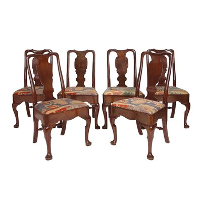 Lot 537 - Set of Six George III Mahogany and Walnut...