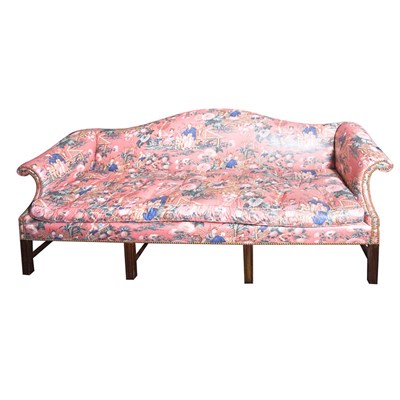 Lot 423 - George III Style Mahogany Upholstered Sofa...
