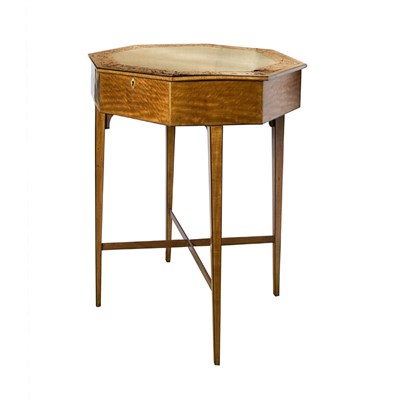 Lot 424 - George III Painted and Decorated Satinwood...