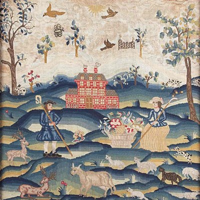 Lot 188 - Framed English Needlework Panel 18th Century...