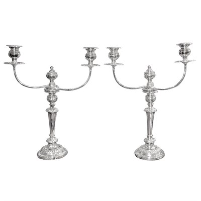 Lot 338 - Pair of George III Style Silver Plated...