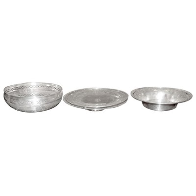 Lot 312 - Two Sterling Silver Pierced Cake Plates;...