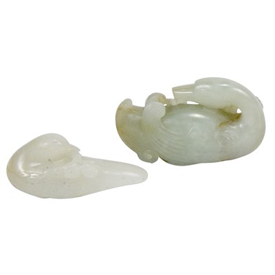Lot 327 - Two Chinese Jade Birds 18th/19th Century...