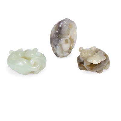 Lot 227 - Group of Three Chinese Jade Toggles 18th/19th...