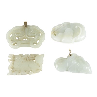 Lot 305 - Group of Four Chinese Celadon Jade Articles...