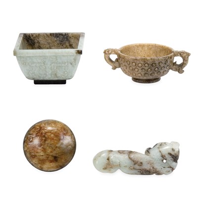 Lot 229 - Group of Four Chinese Gray Jade Articles...