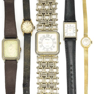 Lot 20 - Group of Metal Wristwatches and Gold-Filled Cigarette Lighter