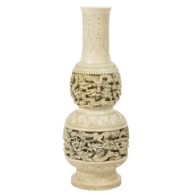 Lot 76 - Chinese Ivory Vase 19th Century Of...