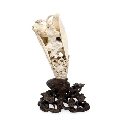 Lot 109 - Chinese Ivory Figure of an Immortal 19th...