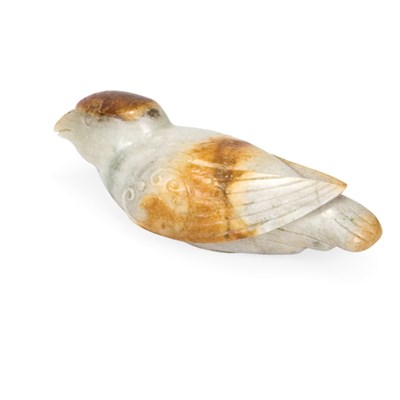 Lot 300 - Chinese Celadon Jade Figure of a Songbird...