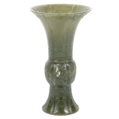 Lot 284 - Chinese Mughal Style Celadon Jade Vase 19th...