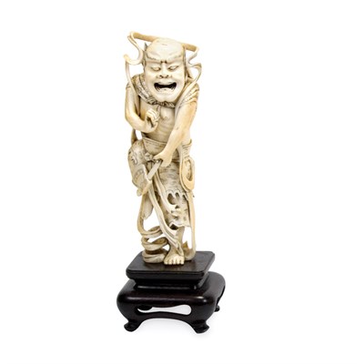 Lot 108 - Chinese Ivory Figure of a Guardian 18th...
