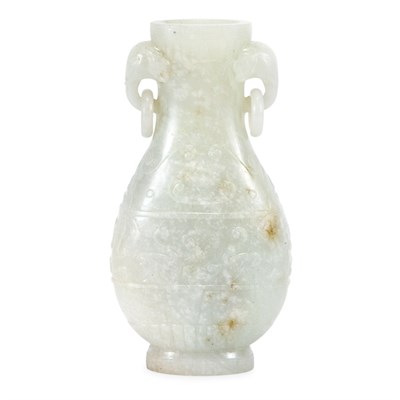 Lot 290 - Chinese White Jade Vase 18th/19th Century Of...