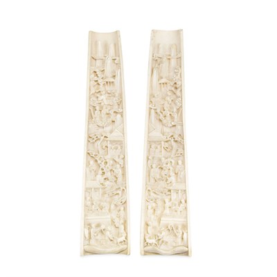 Lot 161 - Pair of Chinese Ivory Wrist Rests 19th Century...