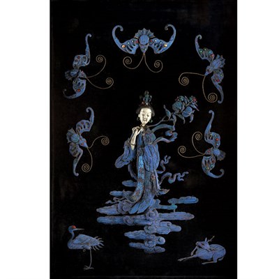 Lot 165 - Chinese Kingfisher Feather Panel 19th Century...