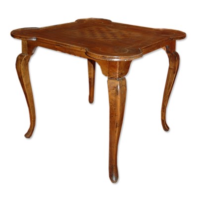 Lot 110 - Continental Inlaid Walnut Stationary Games...