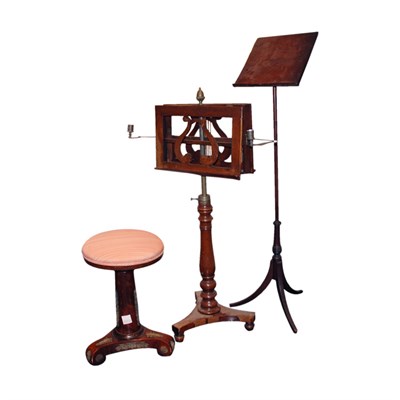 Lot 129 - Two Mahogany Music Stands Height of taller 55...
