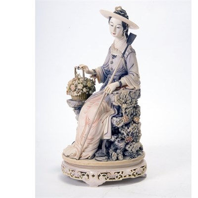 Lot 187 - Chinese Ivory Carving of a Young Woman Qing...