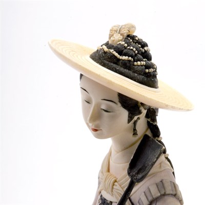 Lot 187 - Chinese Ivory Carving of a Young Woman Qing...