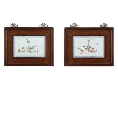 Lot 52 - Pair of Chinese Famille Rose Glazed Porcelain...