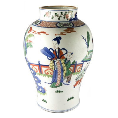Lot 50 - Chinese Wucai Glazed Porcelain Vase 18th/19th...