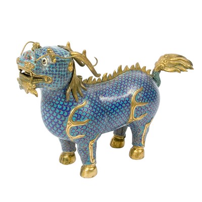 Lot 144 - Chinese Cloisonne Qilin 19th Century Depicted...