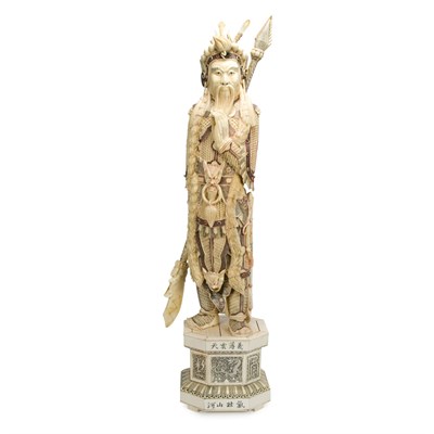Lot 181 - Chinese Polychrome Painted Ivory Figure of a...