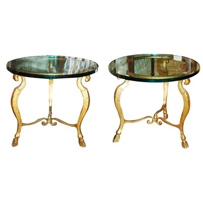 Lot 160 - Pair of Gilt-Metal and Glass Occasional Tables...