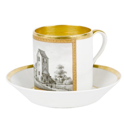 Lot 417 - KPM Porcelain Cup and Saucer 19th Century...