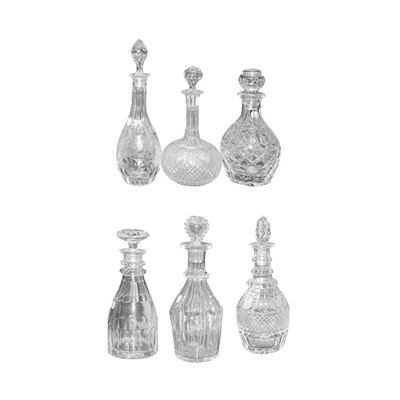 Lot 214 - Group of Six Cut Glass Decanters