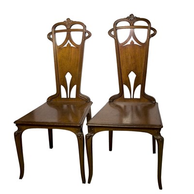 Lot 352 - Pair of French Art Nouveau Fruitwood Side...