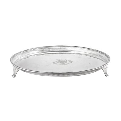 Lot 335 - George III Silver Footed Tray John Hutson,...