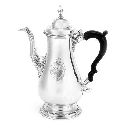 Lot 330 - George III Silver Coffee Pot William Grundy,...