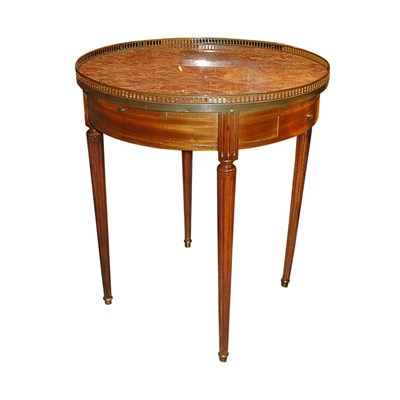 Lot 296 - Louis XV Style Marble Top Mahogany Bouillotte...