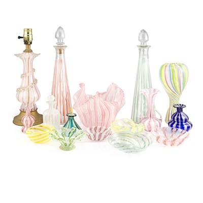 Lot 363 - Group of Venetian Glass Articles Comprising a...