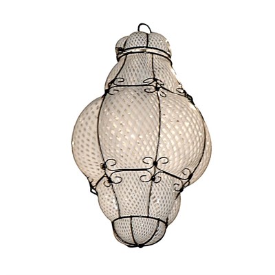 Lot 403 - Venetian Metal and Glass Lantern Height 17...
