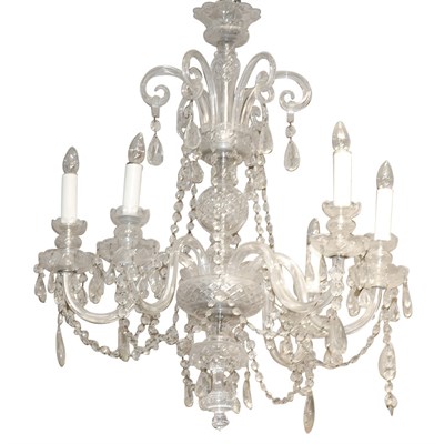 Lot 411 - George III Style Cut Glass Six-Light...