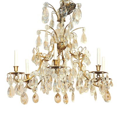 Lot 416 - Louis XV Style Patinated-Metal and Glass...
