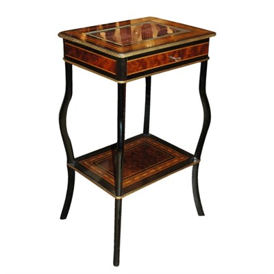 Lot 419 - Louis Philippe Style Inlaid and Ebonized Wood...