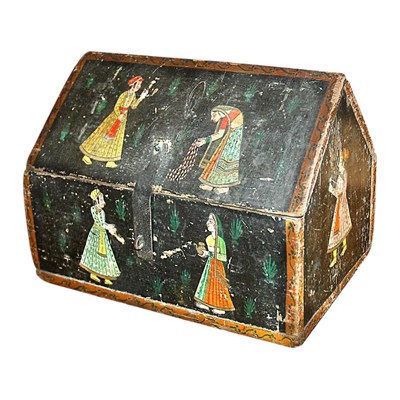 Lot 426 - Indian Painted Casket Height 9 inches, width...