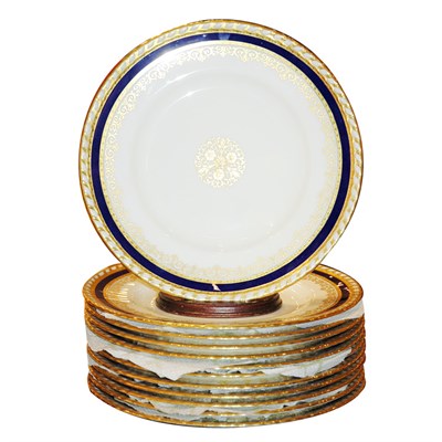 Lot 445 - Set of Twelve Mintons Gilt Decorated Porcelain...