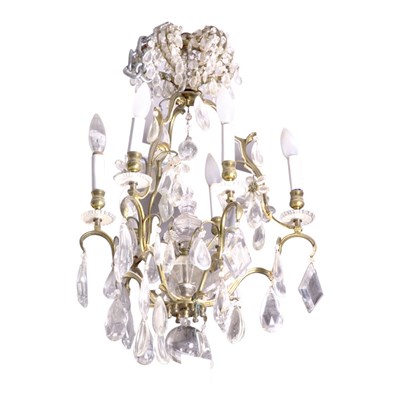 Lot 371 - Louis XV Style Gilt-Metal and Glass Six-Light...
