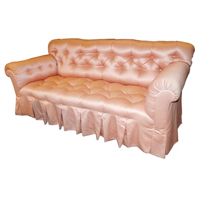 Lot 472 - Silk Tufted Upholstered Sofa Length 6 feet 5...