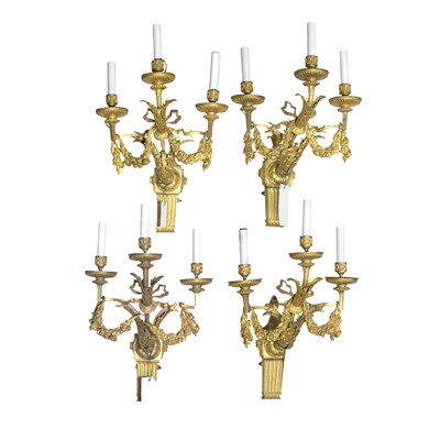 Lot 278 - Set of Four Louis XVI Style Gilt-Bronze...